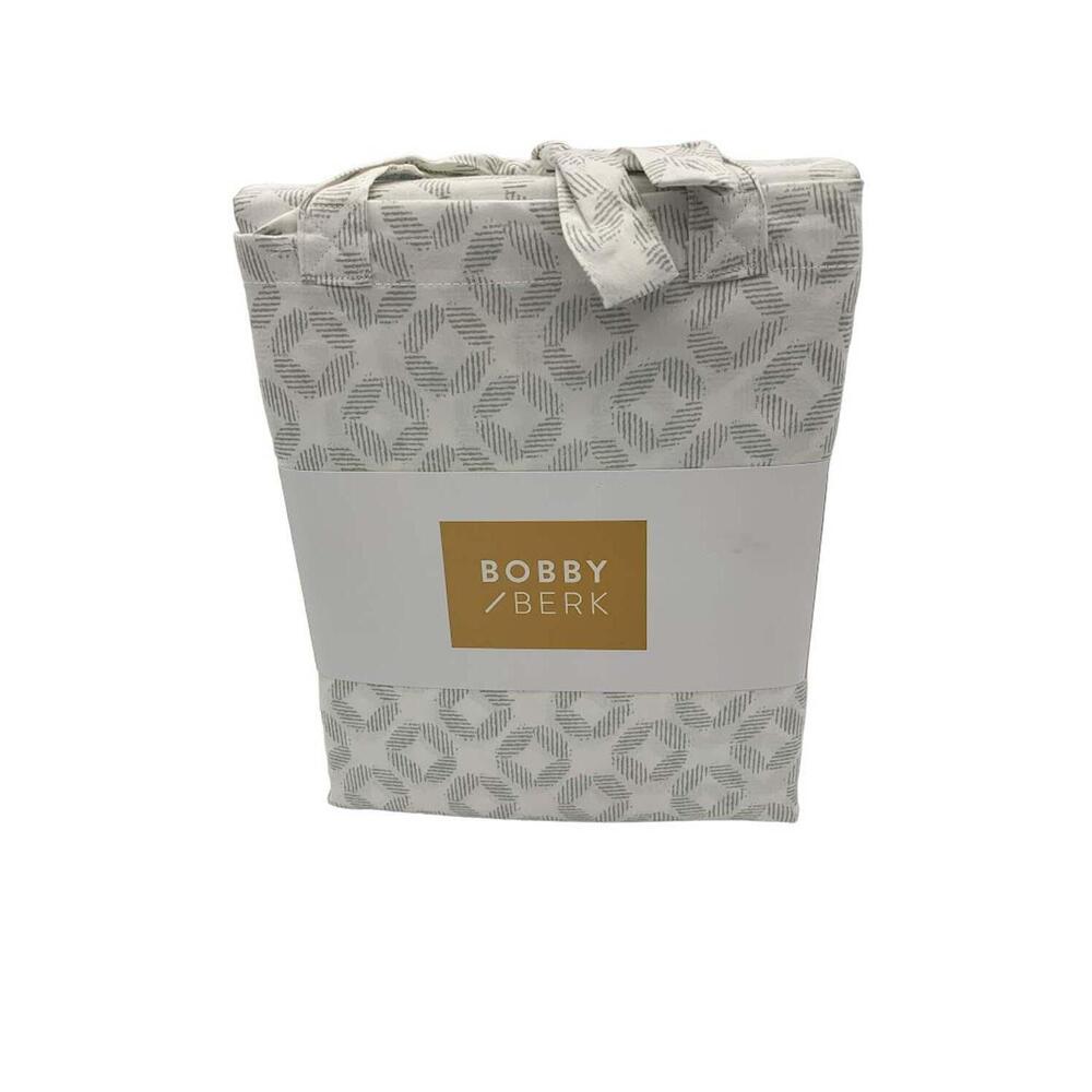 Bobby Berk 100% Cotton 400TC Sheet Set Gray Medallion